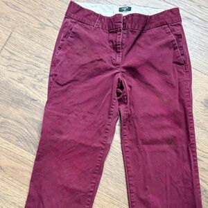 J Crew City Fit pant. Burgundy